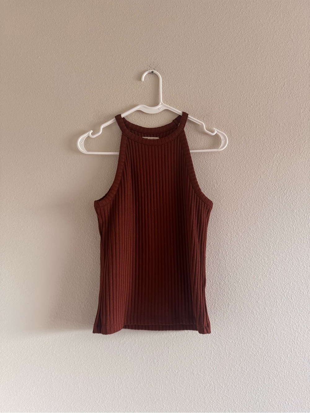 Madewell Ribbed High-Neck Tank Top - Chestnut